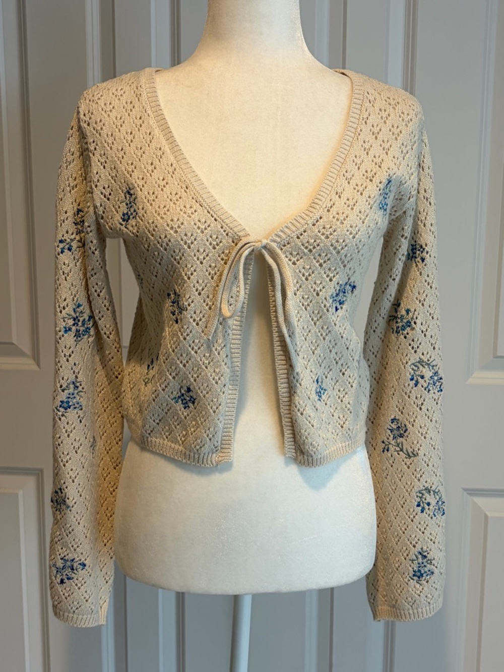 Sincerely Jules Sweater Cream/Blue Size S